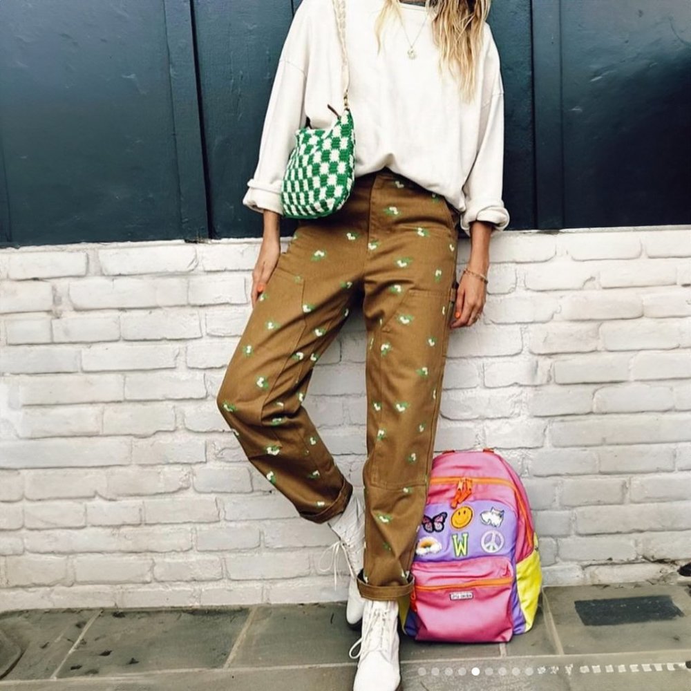 Clare V x MONOPRIX Floral Cargo Pants, BNWT